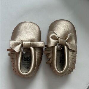Robeez Shimmering Gold Bow Moccasins for Kids
